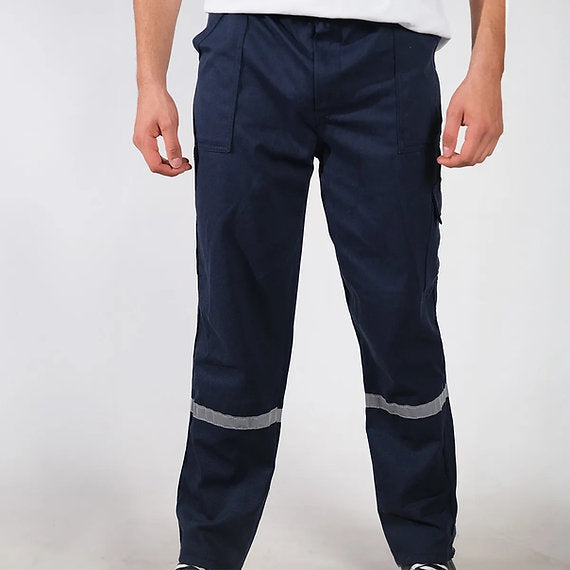 Lacivert Gabardin İşçi Pantolonu – %100 Pamuk Reflektörlü